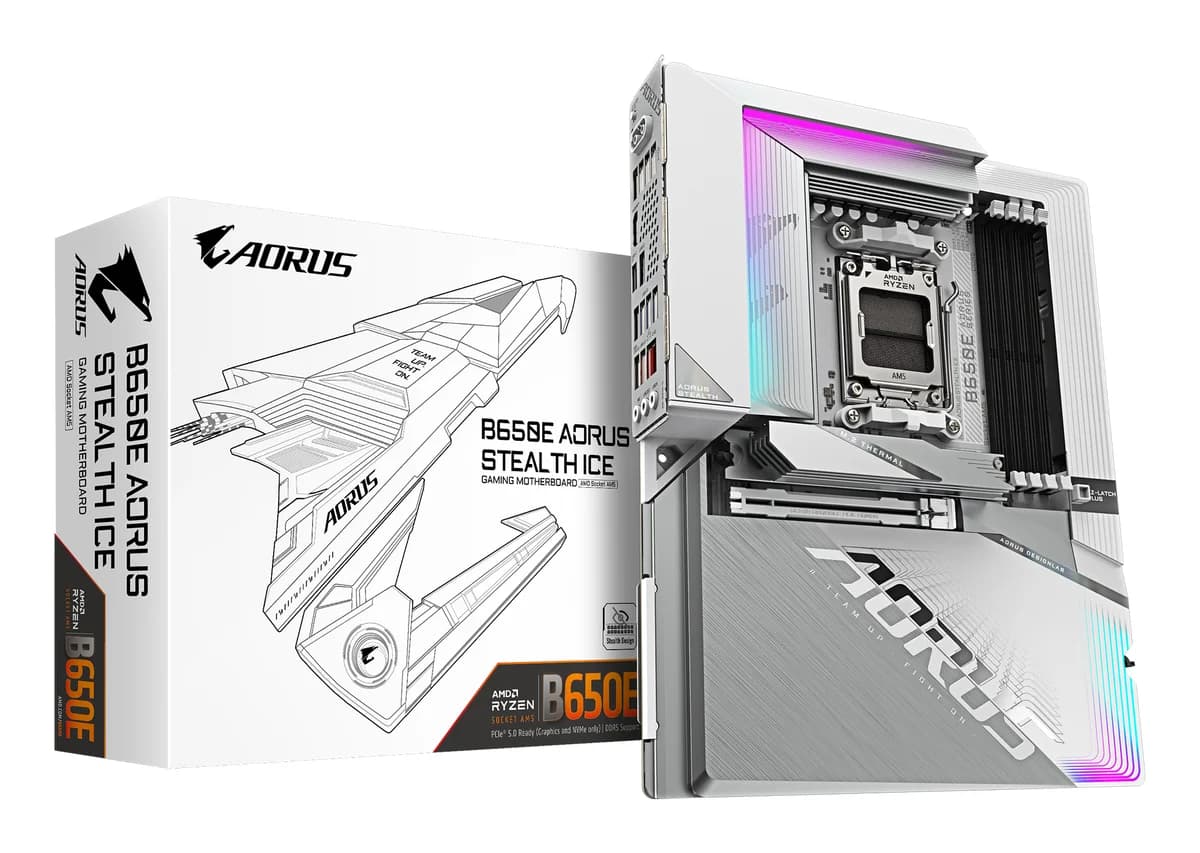 Gigabyte B650E AORUS STEALTH ICE ATX Wifi7 AM5 DDR5 Motherboard