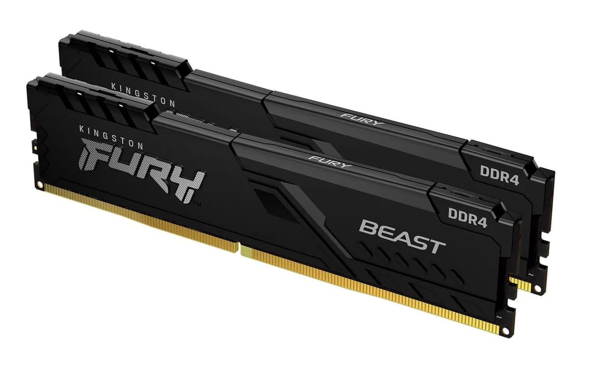 Kingston Fury Beast 16GB (2x8GB) DDR4 3600MHz Memory Kit - Black - KF436C17BBK2/16