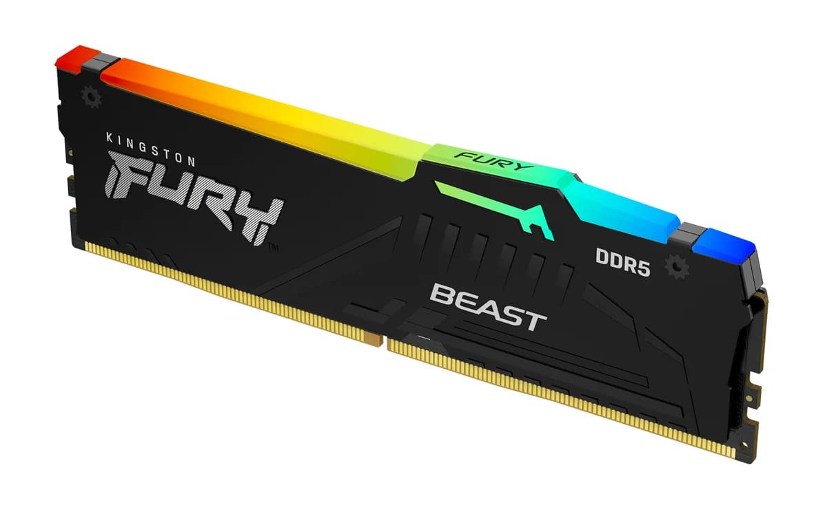 Kingston Fury Beast RGB 16GB (1x16GB) DDR5 5200MHz C40 Memory Module - Black - KF552C40BBA-16