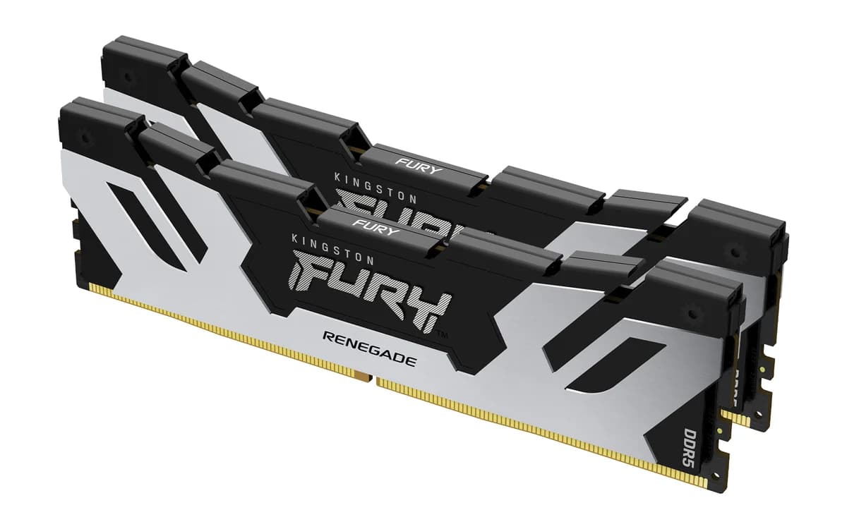 Kingston Fury Renegade 32GB Kit (2 x 16GB), DDR5, 6400MHz, CL32, XMP, DIMM Memory, Black/Grey - KF564C32RSK2-32