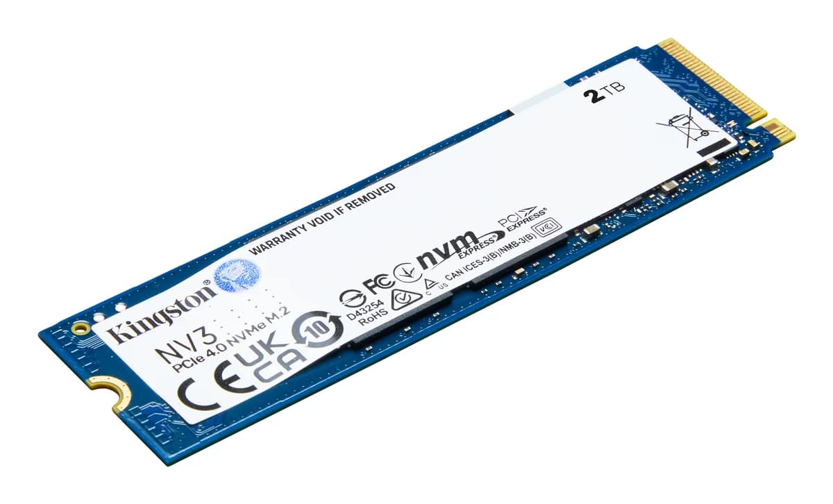 Kingston NV3 PCIe 4.0 NVMe SSD 2TB M.2 2280 - SNV3S/2000G - Read 6000MB/s, Write 5000MB/s