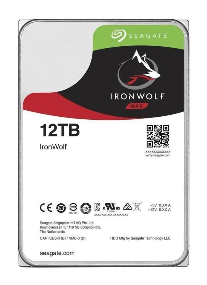 Seagate Ironwolf 12TB 7200RPM 256MB SATA 6b/s 3.5" Hard Drive - ST12000VN0008