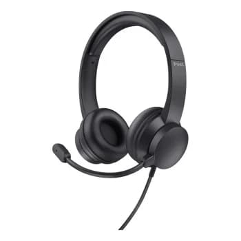 Trust HS-201 USB PC Wired On-Ear Stereo Headset - Black