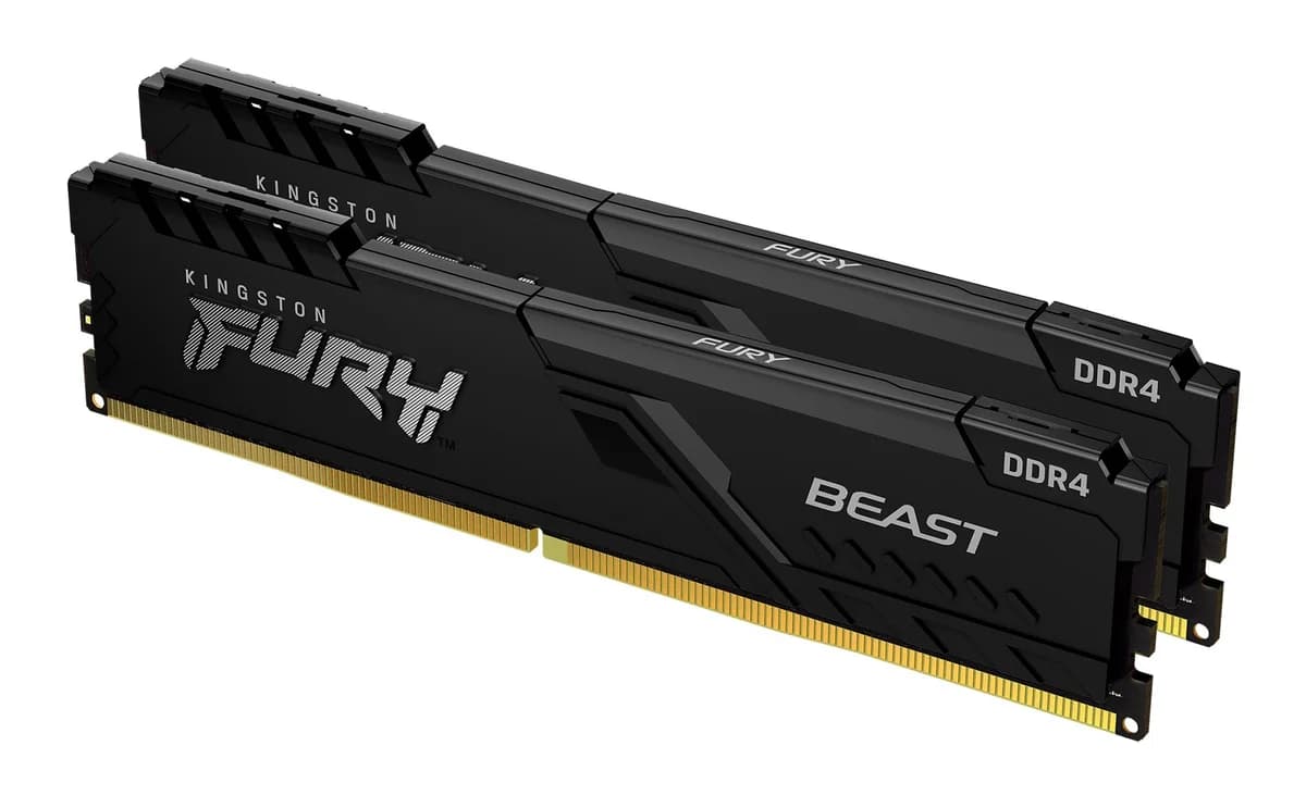 Kingston Fury Beast 32GB (2x16GB) DDR4 3200MHz Memory Kit - Black - KF432C16BBK2/32