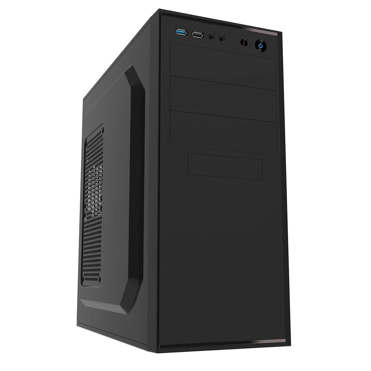 CiT Jet Stream Black ATX Case with Silver Stripe & 500W Power Supply