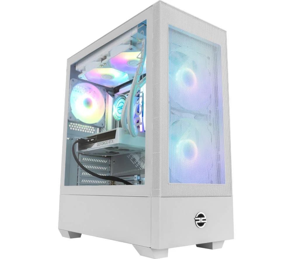 PCSPECIALIST Lumin 65 Gaming PC - AMD Ryzen 7, RTX 5060 Ti, 1 TB SSD, White