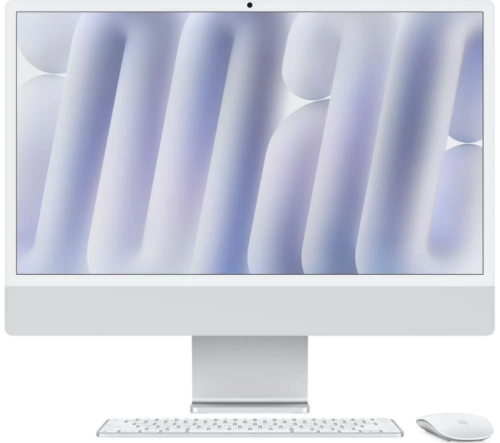 APPLE iMac 4.5K 24" (2024) - M4, 256 GB SSD, 10 CPU / 10 GPU Silver, Silver/Grey