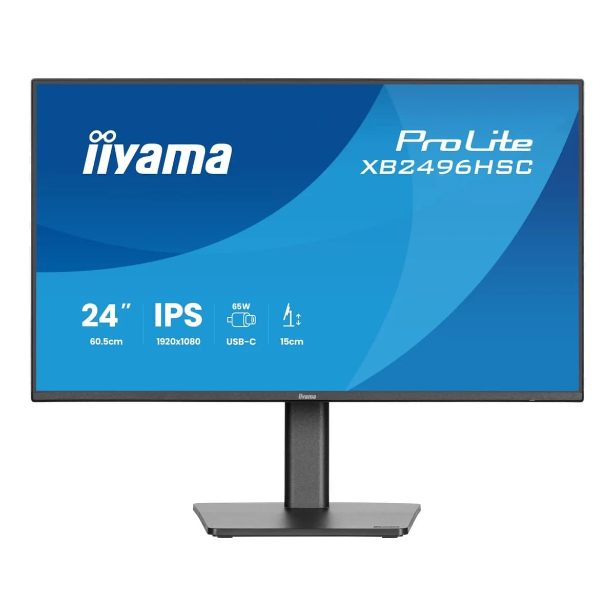 iiyama ProLite XB2496HSC-B1 23.8" Full HD IPS 144Hz 3ms USB-C Height Adjustable Monitor with Speakers - Matte Black