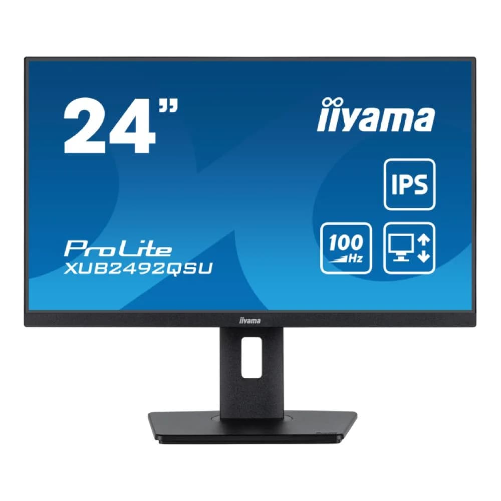 iiyama Prolite XUB2492QSU-B1 24" IPS Quad HD USB-C 15W Height Adjustable Monitor