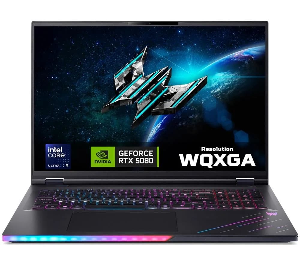 ACER Predator Helios 18 AI 18" Gaming Laptop - Intel Core Ultra 9, RTX 5080, 1 TB SSD, Black