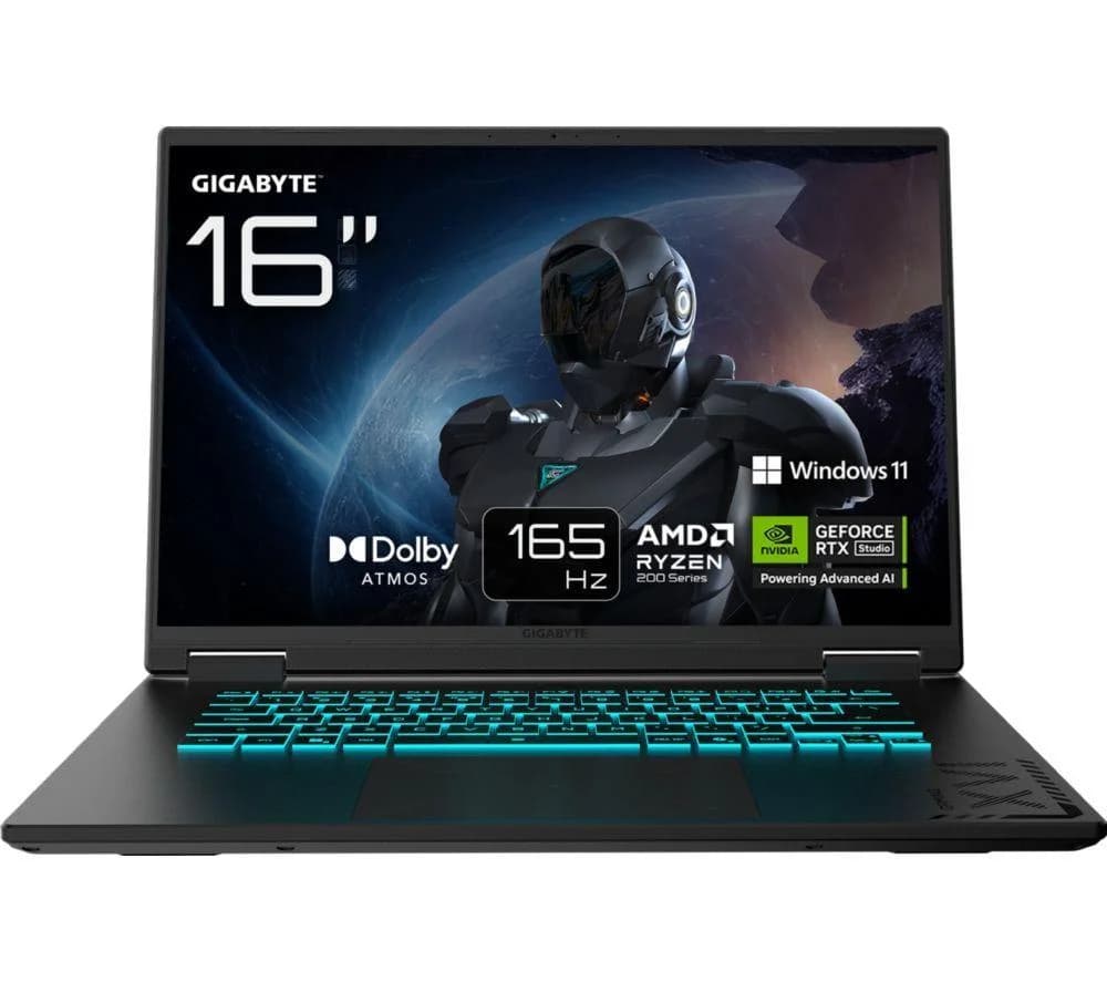 GIGABYTE A16 16" Gaming Laptop - AMD Ryzen 7, RTX 5070, 1 TB SSD, Black