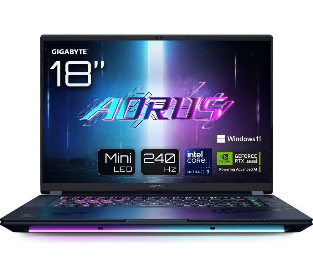 GIGABYTE AORUS MASTER 18 18" Gaming Laptop - Intel Core Ultra 9, RTX 5090, 2 TB SSD, Black