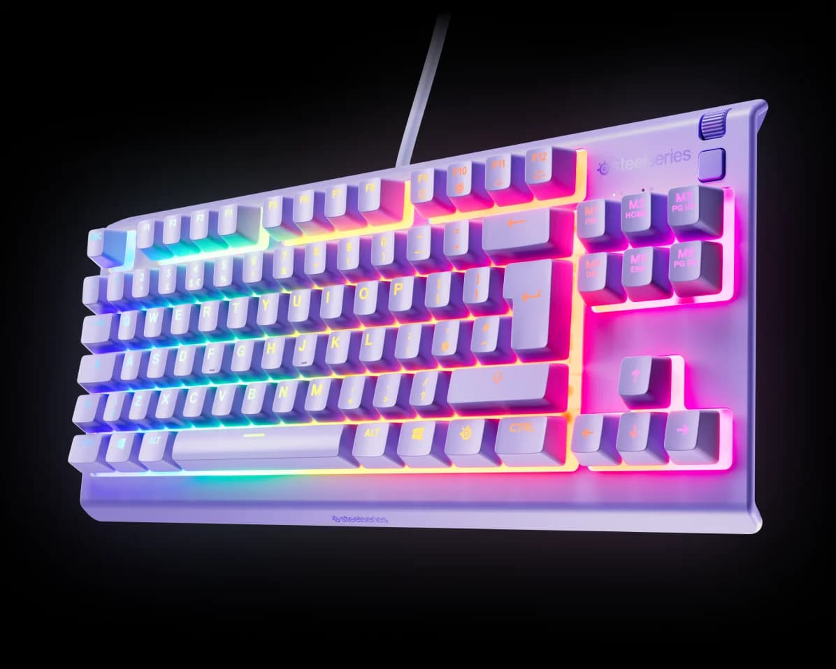 STEELSERIES Apex 3 TKL Gaming Keyboard - Lavender, Purple
