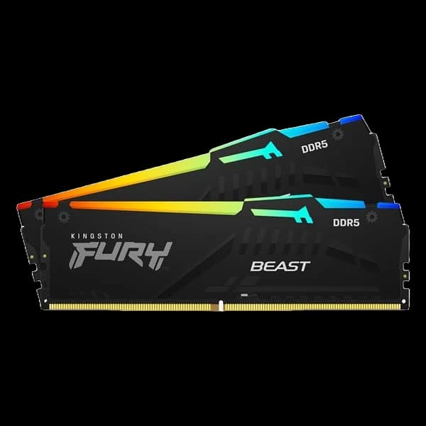 Kingston FURY Beast RGB 32GB DDR5 Desktop Memory Kit in Black, 2 x 16GB, 6000MTs, PC5-48000, CL36, EXPO
