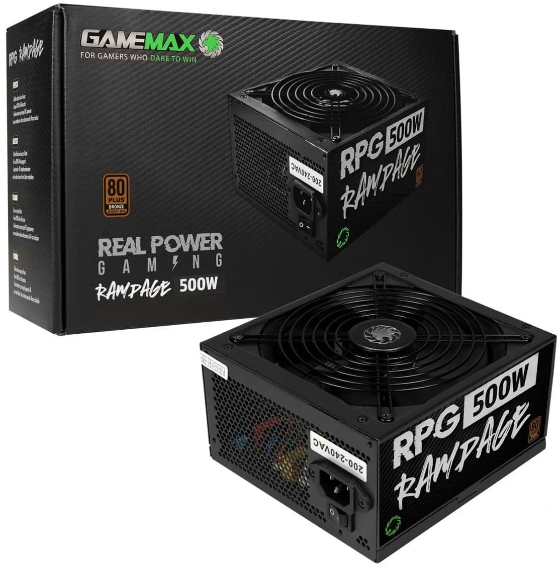 GameMax RPG Rampage 500W 80 PLUS Bronze Certified ATX Power Supply Unit