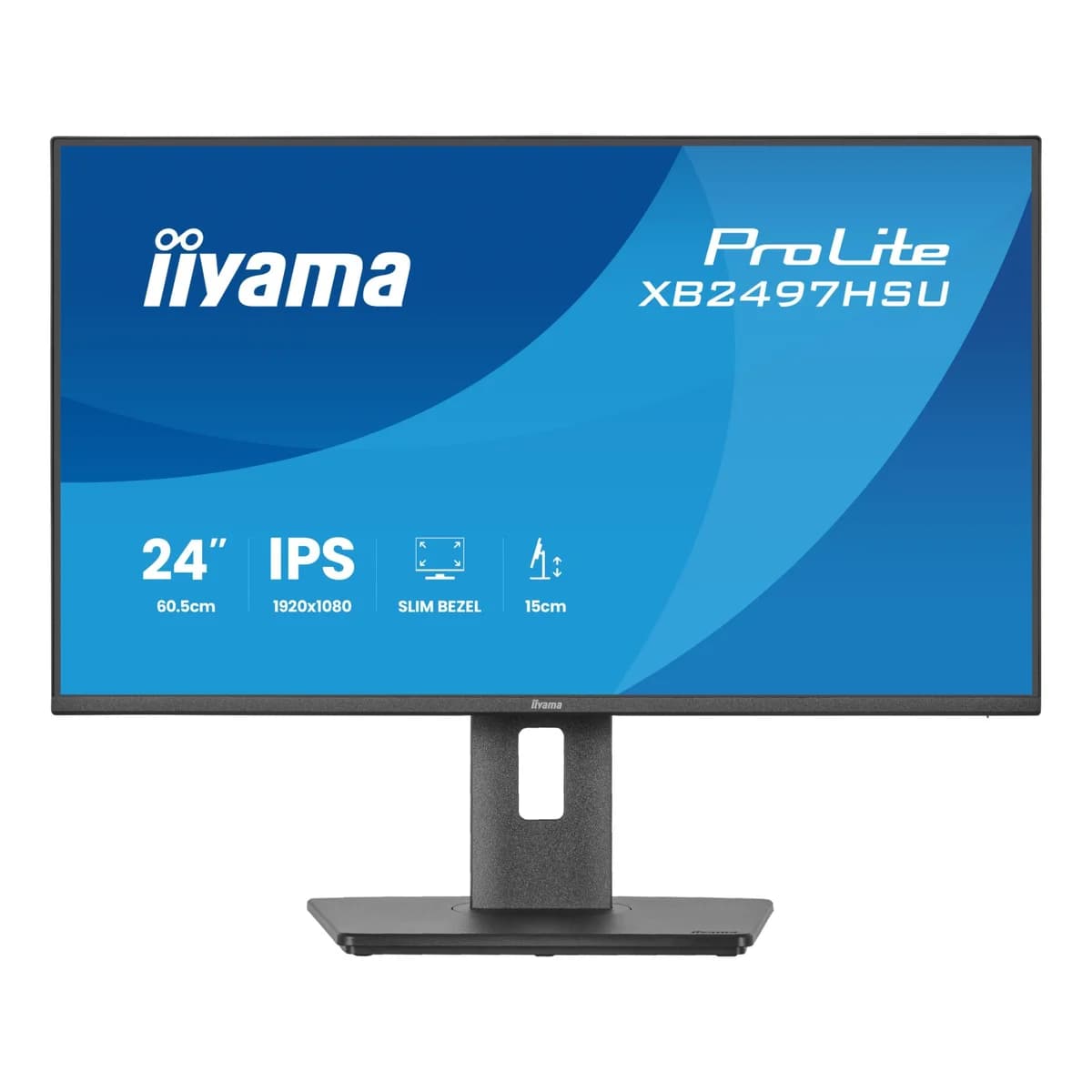 iiyama ProLite XB2497HSU-B1 23.8" Full HD IPS 120Hz 4ms Height Adjustable Monitor with Speakers - Matte Black