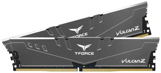 Team T-Force Vulcan Z Grey 16GB DDR4 Dual Channel Desktop Memory Kit, 2 x 8GB, 3200Mhz, PC4-25600, CL16, 1.35V, in Grey