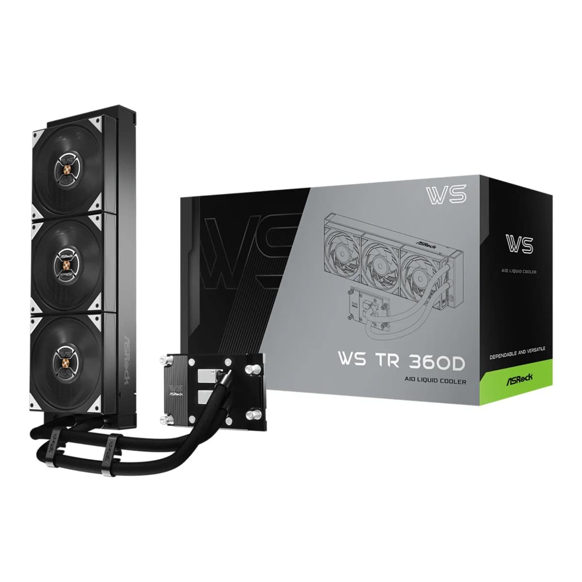 Asrock WS TR 360D 360mm AIO Liquid CPU Cooler - Black