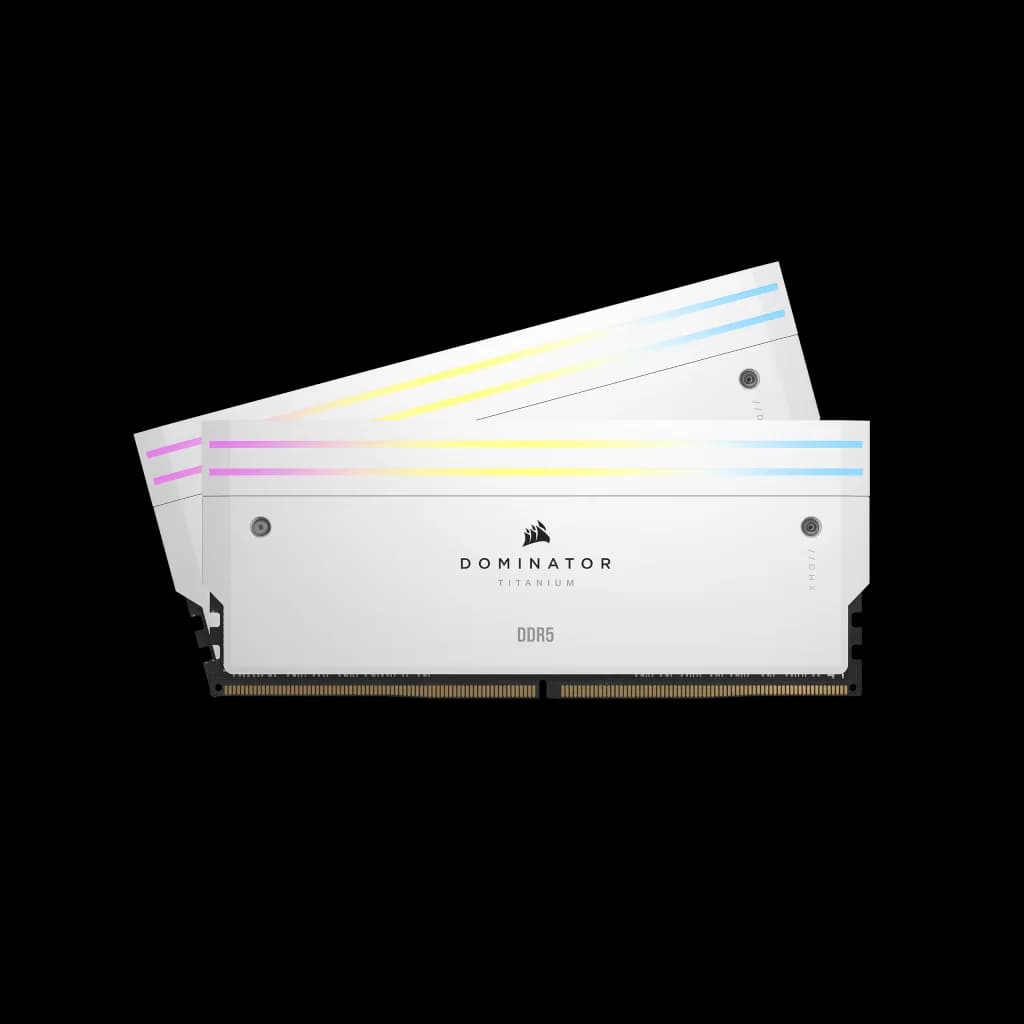 Corsair DOMINATOR TITANIUM RGB 32GB (2x16GB) DDR5 DRAM Up To 6000MT/s CL30 Intel XMP Memory Kit - White