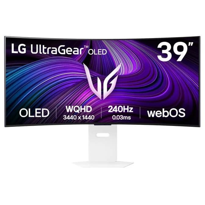 LG UltraGear GX9s 39GX90SA-W 39" WOLED 3440x1440 240Hz 0.03ms G-Sync Compatible USB-C HDMI 2.1 800R Curved Ultrawide Smart Gaming Monitor