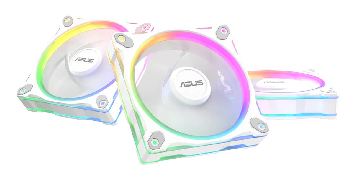 ASUS Prime MR120 ARGB 120mm Reverse Blade Case Fan Triple Pack - White - 90DA00I3-B09020