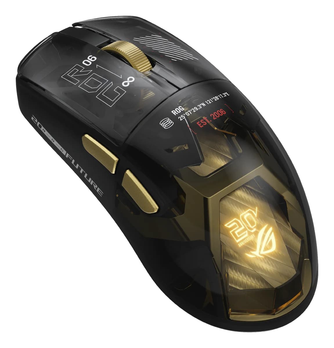 Asus ROG Harpe II Extreme Edition 20 SpeedNova 8K Wireless Gaming Mouse - Black / Gold - 0MP04Q0-BMUA00