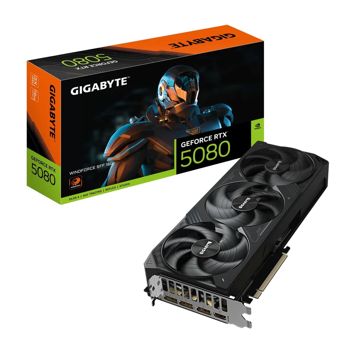 Gigabyte GeForce RTX 5080 WINDFORCE SFF 16G GDDR7 Graphics Card - GV-N5080WF3-16GD