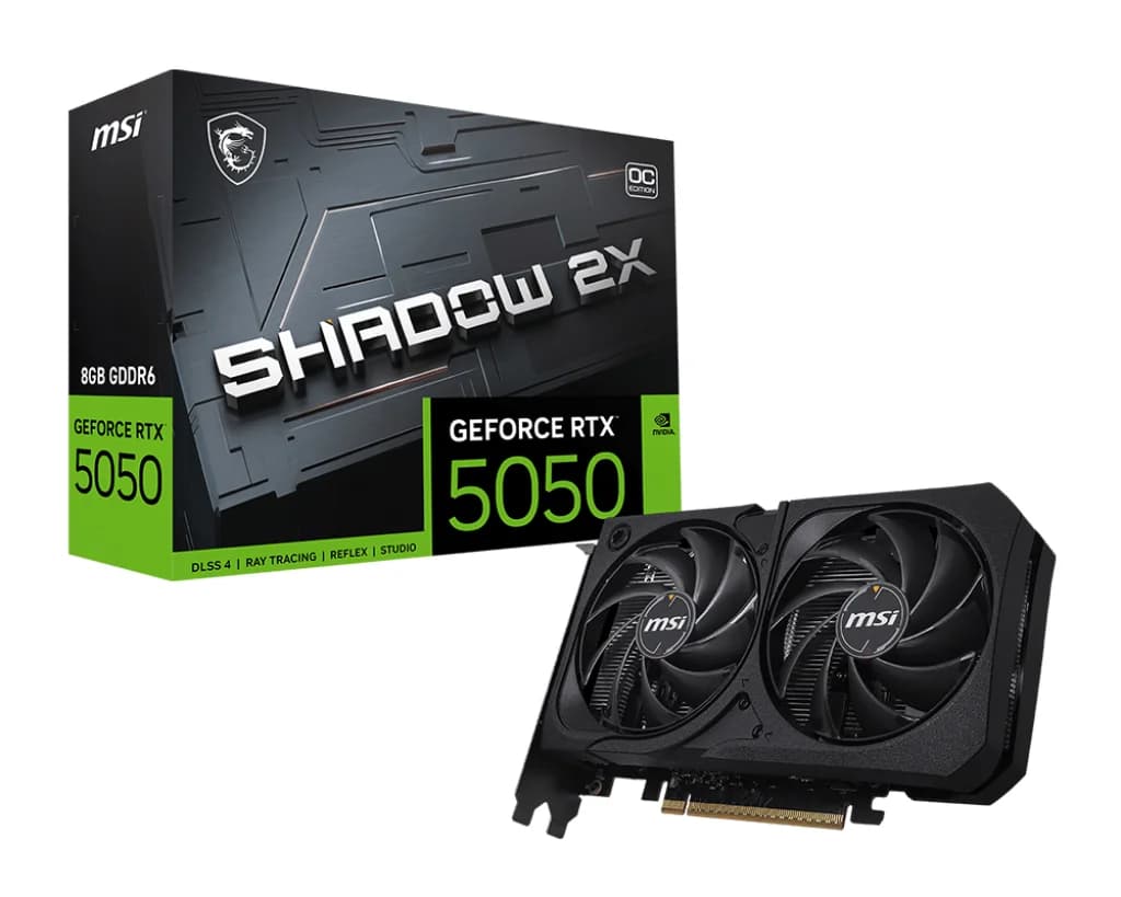 MSI GeForce RTX 5050 8G SHADOW 2X OC NVIDIA 8GB GDDR6 Graphics Card - G5050-8S2C
