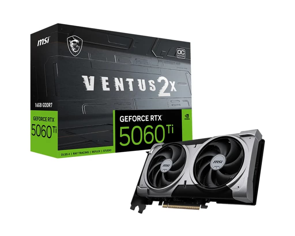 MSI GeForce RTX 5060 Ti 16G VENTUS 2X OC PLUS 16GB GDDR7 Graphics Card - G506T-16V2CP