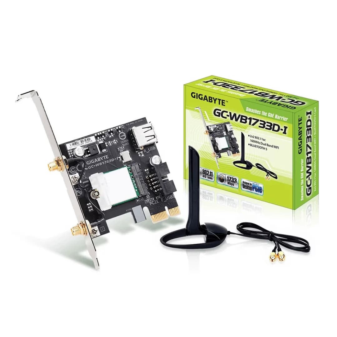 Gigabyte GC-WB1733D-I Wireless AC1750 Bluetooth 5.0 Dual Band PCI-Express WiFi Card