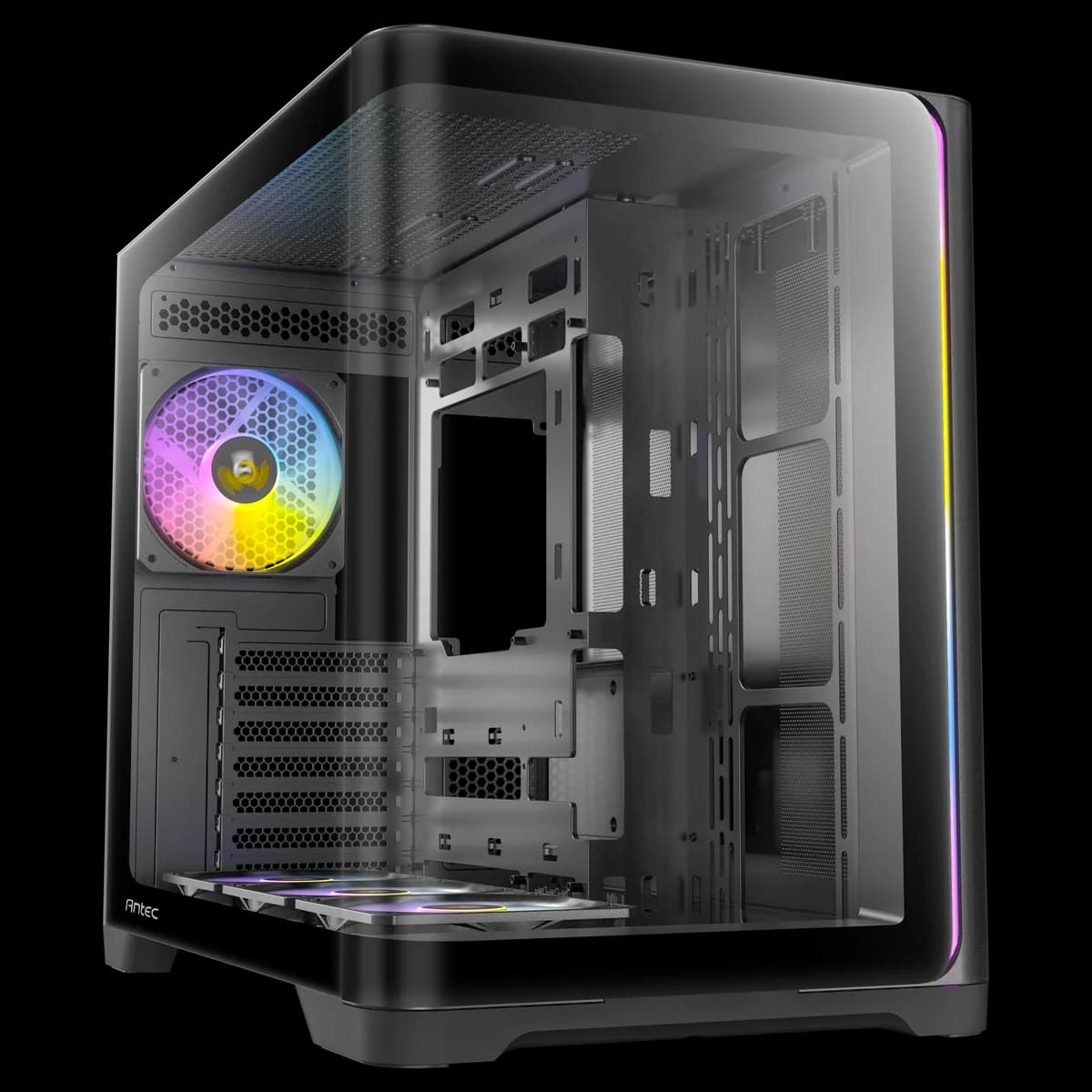 Antec C5 Curve ARGB Panoramic Dual-Chamber ATX Gaming Case in Black