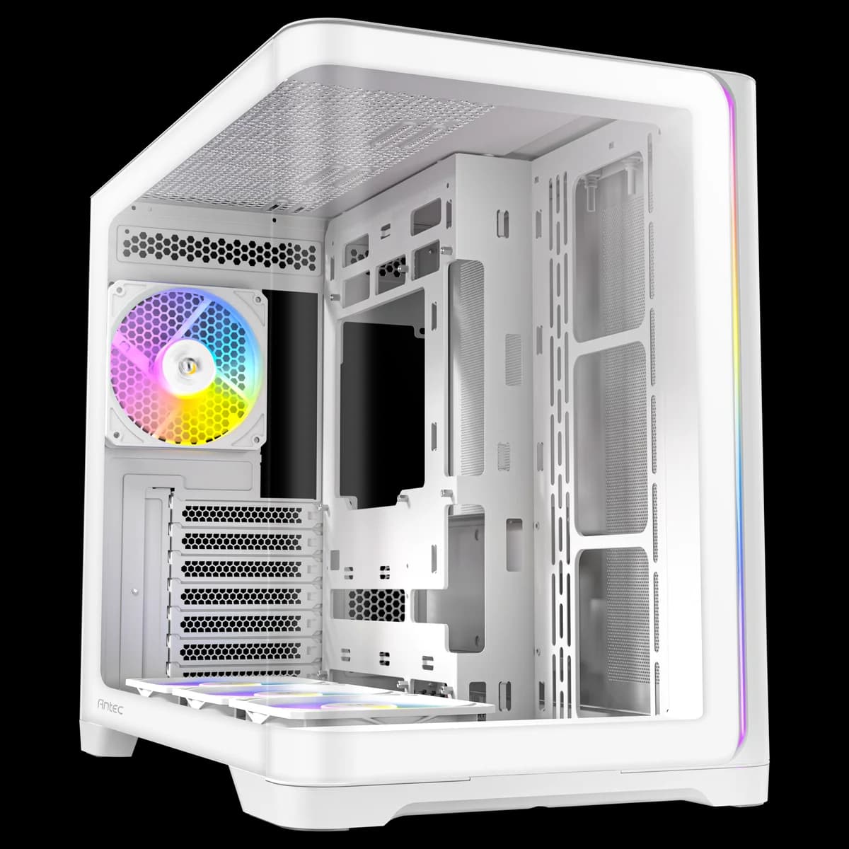 Antec C5 Curve ARGB Panoramic Dual-Chamber ATX Gaming Case in White