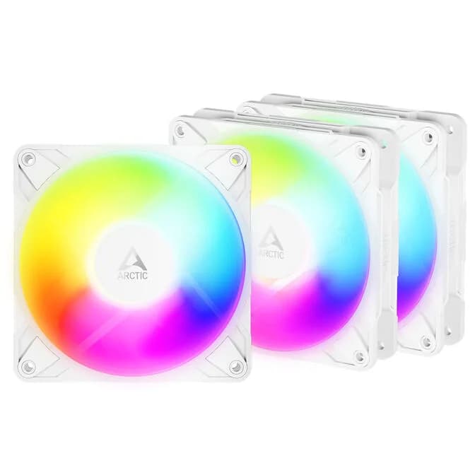 Arctic P12 Pro Reverse A-RGB WhIte PWM Triple Fan Pack - 120mm