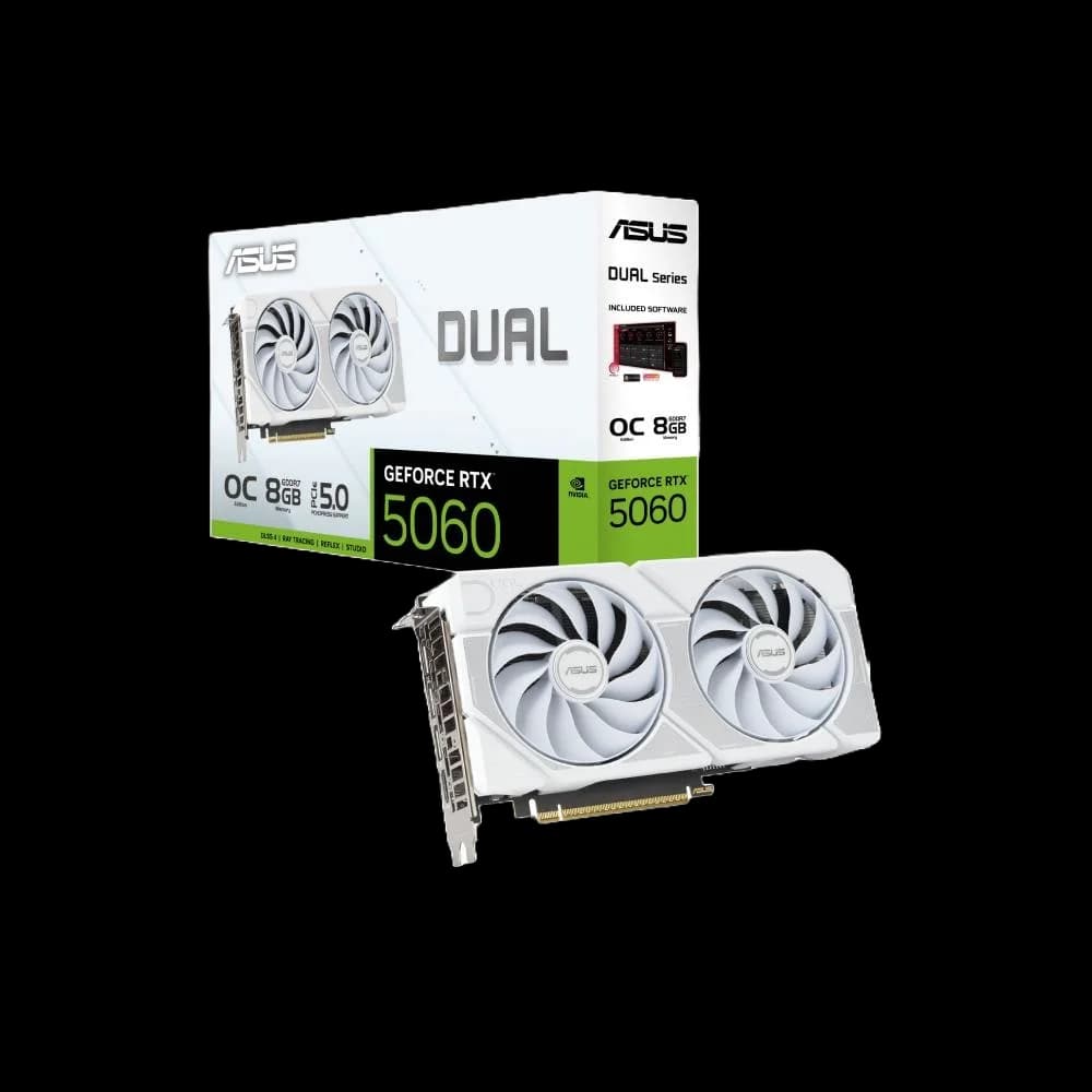 ASUS Dual GeForce RTX 5060 8GB OC Graphics Card (DUAL-RTX5060-O8G-WHITE)