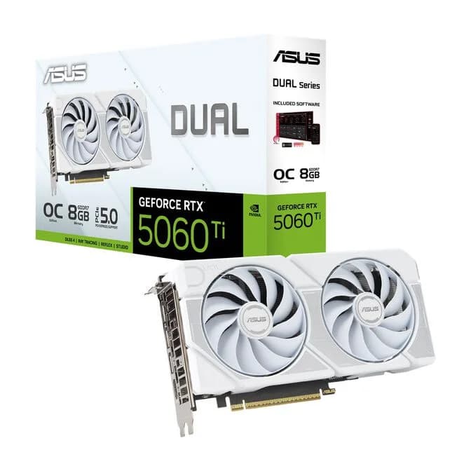 Asus GeForce RTX 5060 Ti Dual OC White 8GB GDDR7 PCI-Express Graphics Card