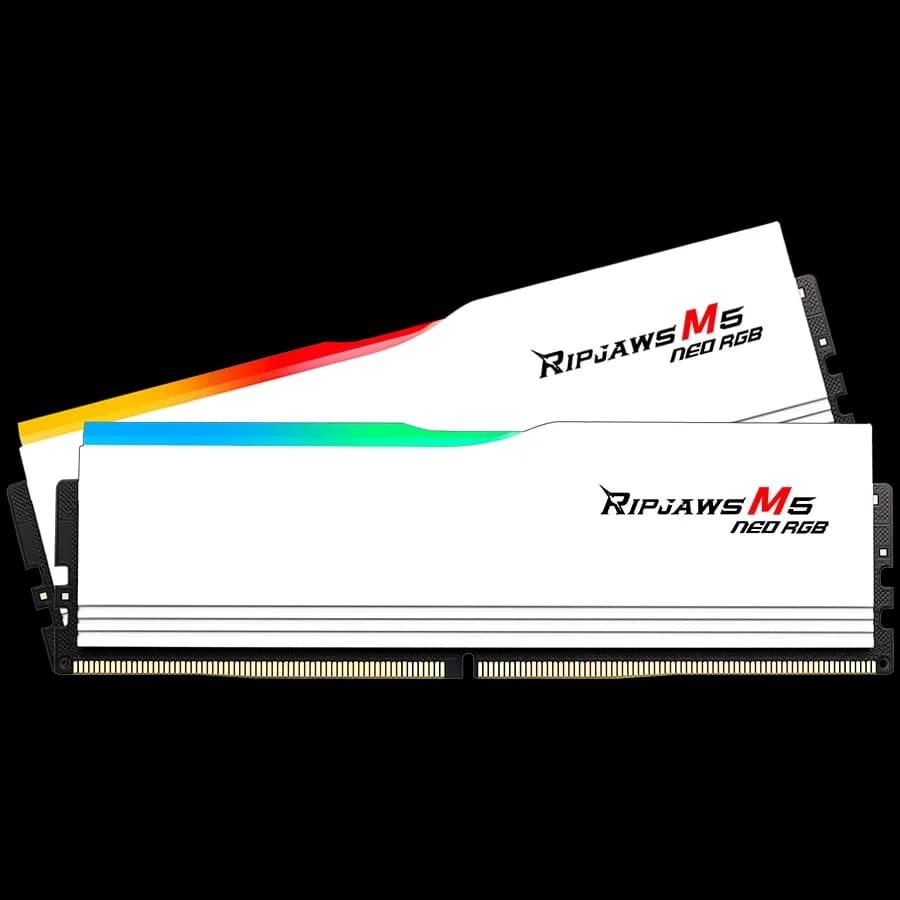G.Skill Ripjaws M5 Neo RGB 32GB DDR5 Desktop Memory Kit in White, 2 x 16GB, 6000MTs, PC5-48000, CL28, 1.4V
