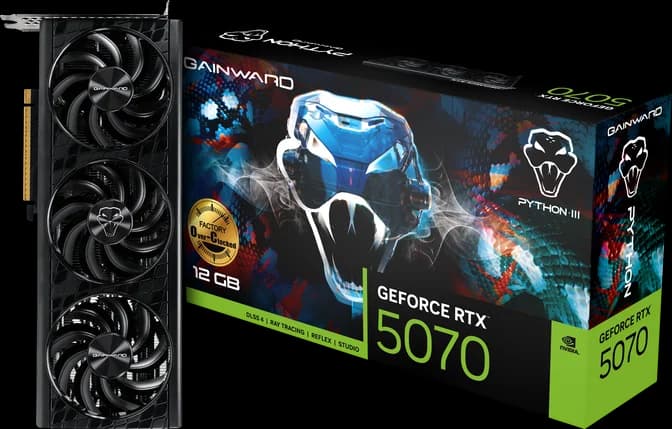 Gainward GeForce RTX 5070 Python III OC 12GB GDDR7 PCI-Express Graphics Card