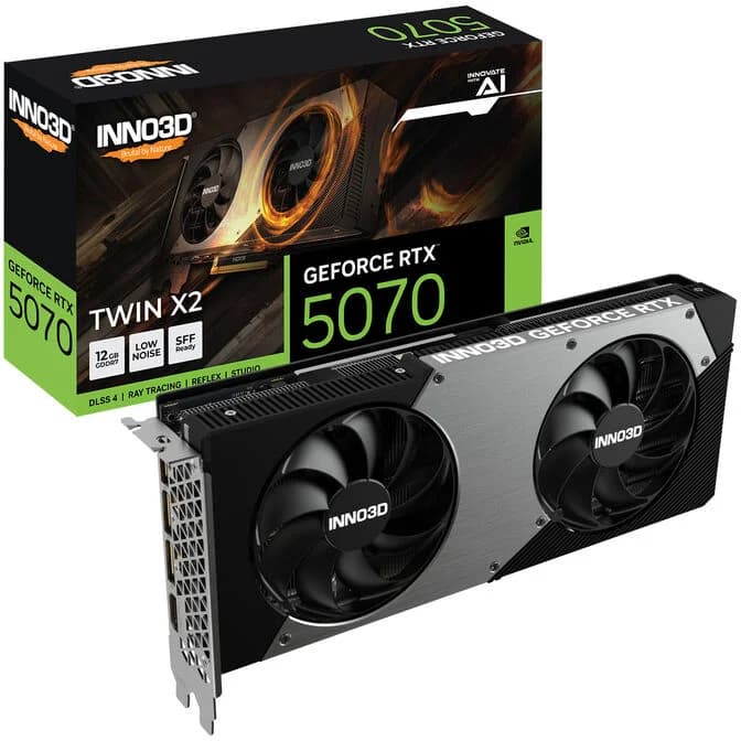 Inno3D GeForce RTX 5070 Twin X2 12GB GDDR7 PCI-Express Graphics Card