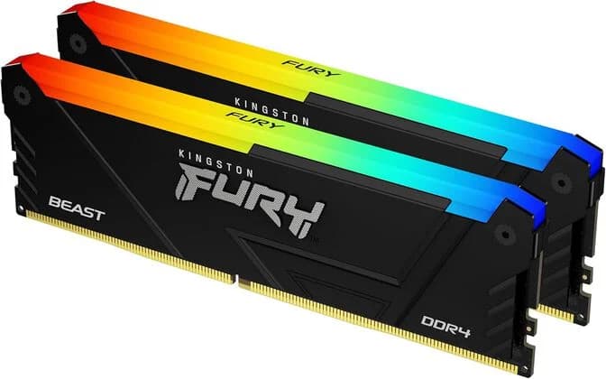 Kingston Fury Beast RGB 16GB (2x8GB) DDR4 PC4-25600C16 3200MHz Dual Channel Kit