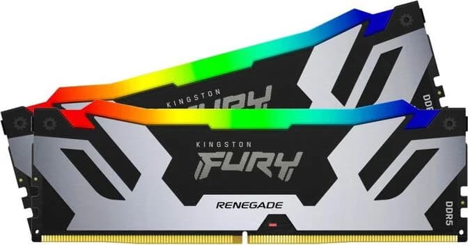 Kingston FURY Renegade RGB XMP 32GB (2x16GB) DDR5 PC5-44800C38 7600MHz Dual Channel Kit - Silver