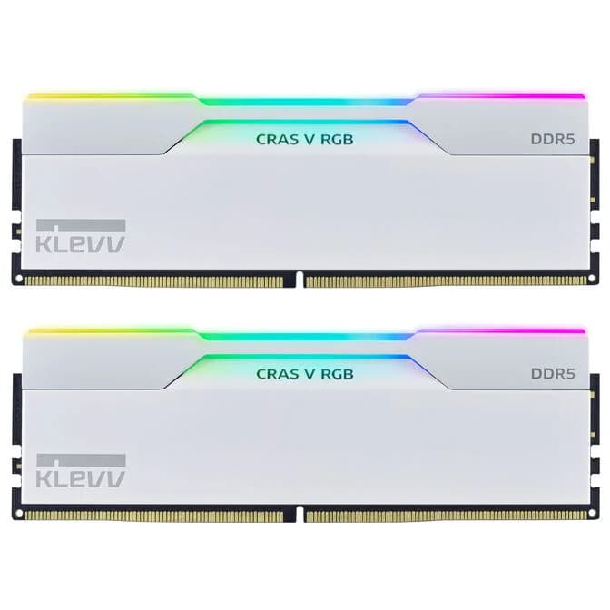 KLEVV CRAS V RGB EXPO/XMP 32GB (2x16GB) 6400MHz C30 DDR5 Dual Channel Kit - White