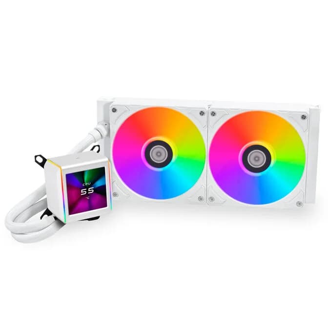 Lian Li Galahad II LCD Performance AIO 280mm CPU Water Cooler - White