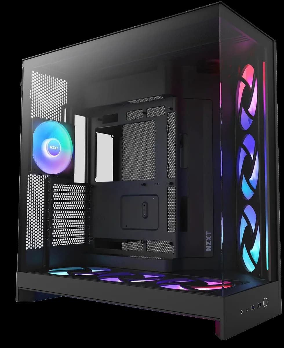 NZXT H9 Flow RGB Plus (2025) Large Dual-Chamber Mid Tower Case in Black