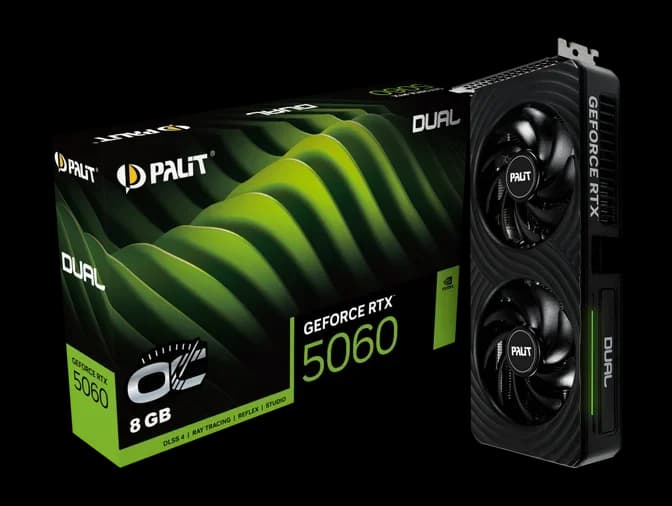 Palit GeForce RTX 5060 Dual OC 8GB GDDR7 PCI-Express Graphics Card