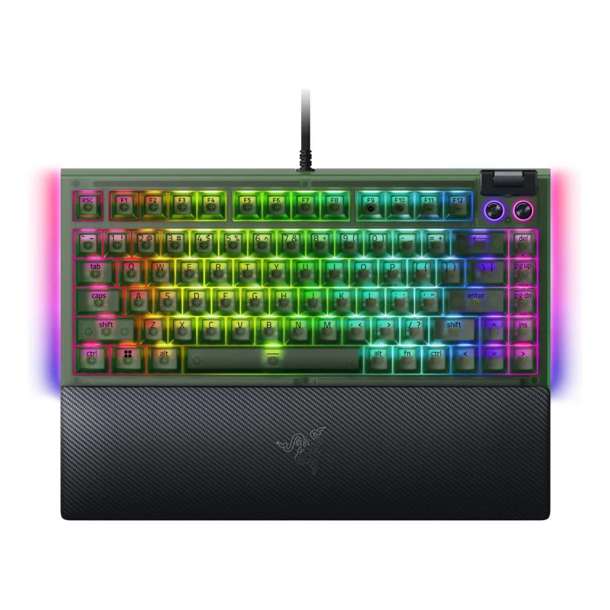 Razer BlackWidow V4 75% RGB Orange Switch Mechanical Gaming Keyboard Green Edition