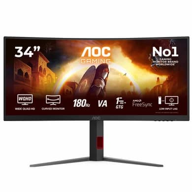 AOC CU34G4P 34" Fast VA WQHD 180Hz 1ms Curved Gaming Monitor