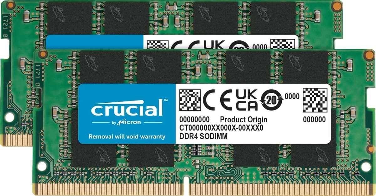 Crucial 32GB Kit (16GBx2) DDR4-3200 SODIMM CT2K16G4SFRA32A