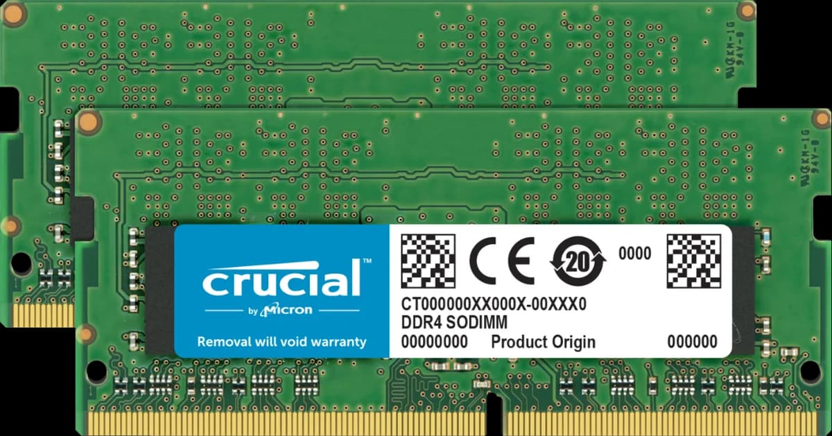 Crucial 64GB Kit (32GBx2) DDR4-3200 SODIMM CT2K32G4SFD832A