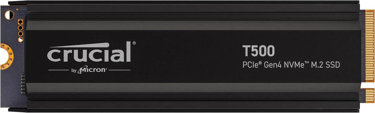 Crucial T500 4TB PCIe Gen4 NVMe M.2 SSD with heatsink CT4000T500SSD5