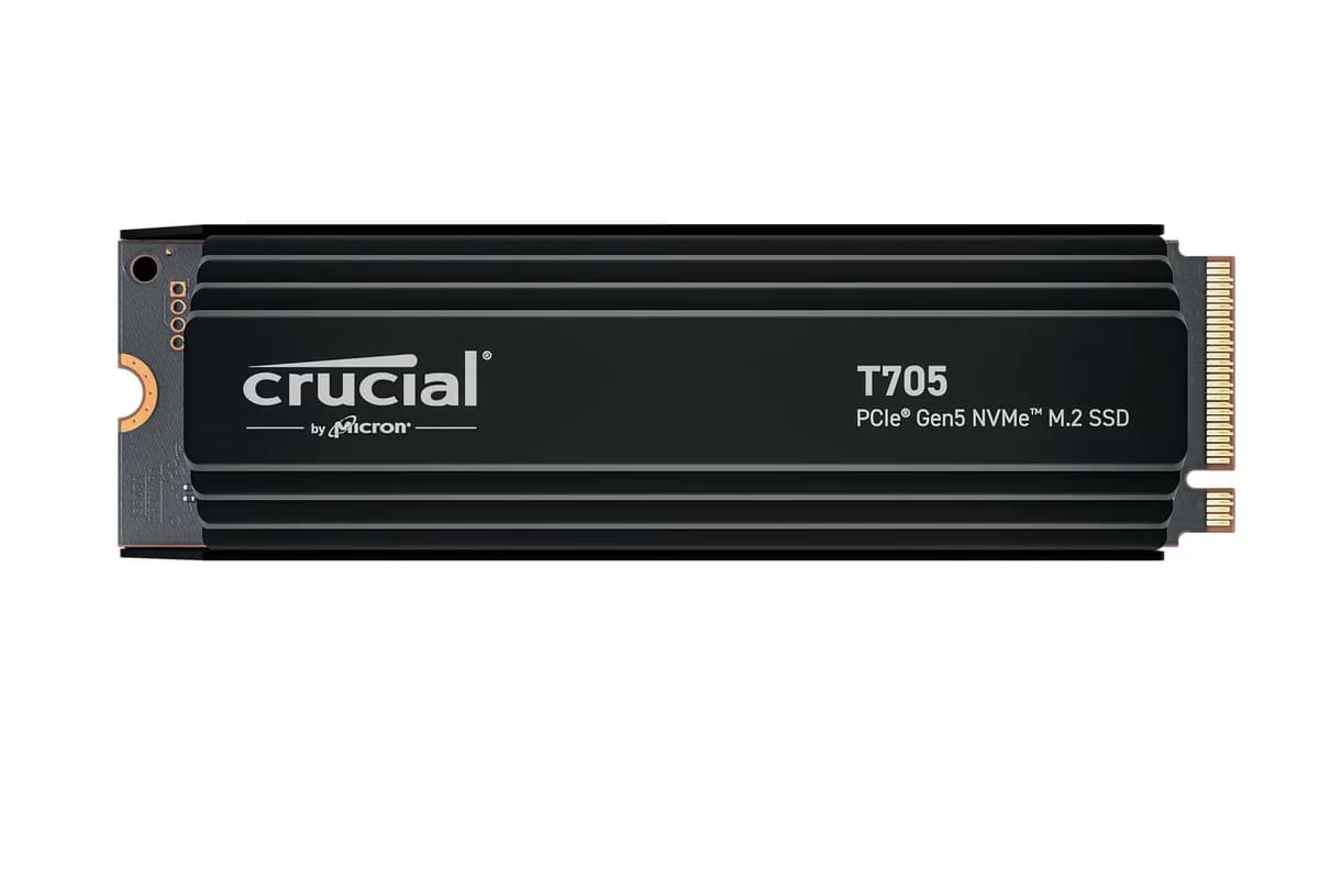 Crucial T705 2TB PCIe Gen5 NVMe M.2 SSD with heatsink CT2000T705SSD5
